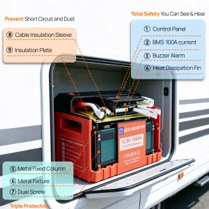ECO-WORTHY 12V 100AH LiFePO4 Lithium Battery - Thumbnail Image 3