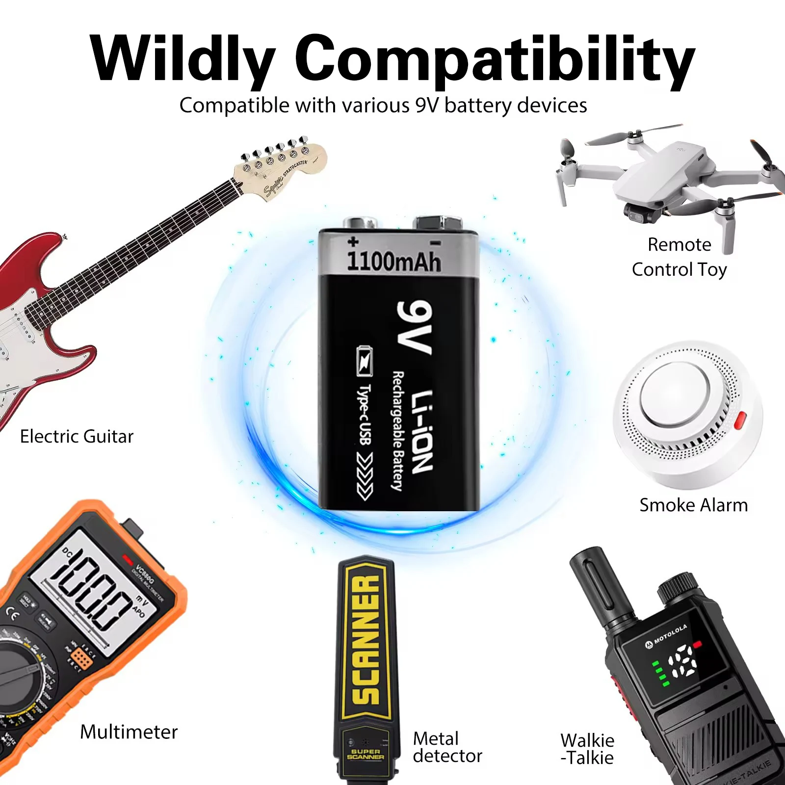 Kuugro USB 9V Rechargeable Battery 1100mAh - Image 3