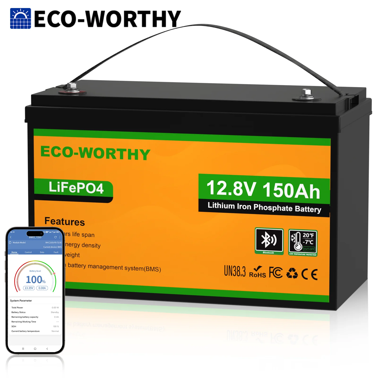 ECO-WORTHY 12V 150AH LiFePO4 Lithium Battery - Image 9