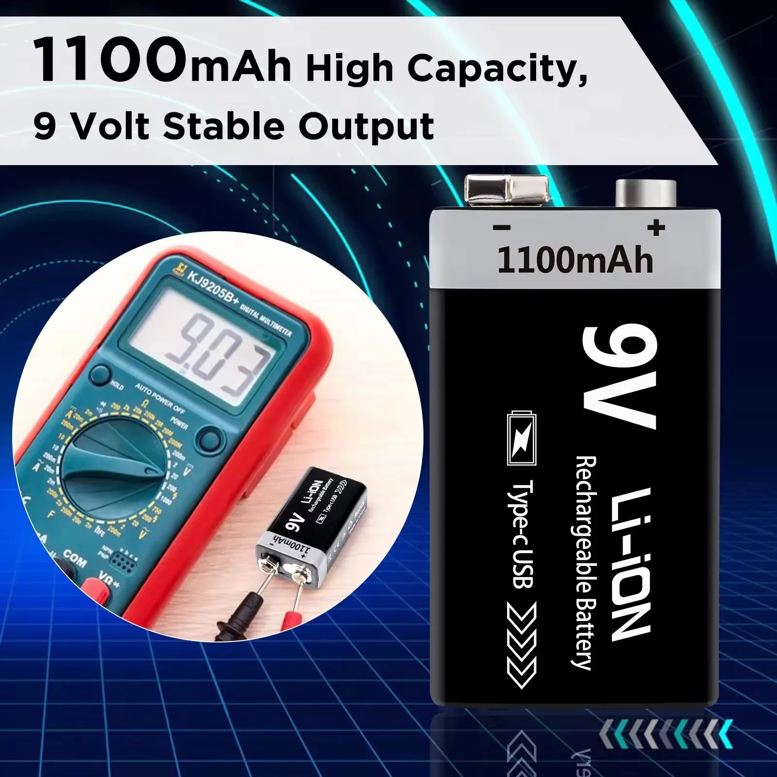 Kuugro USB 9V Rechargeable Battery 1100mAh - Image 4