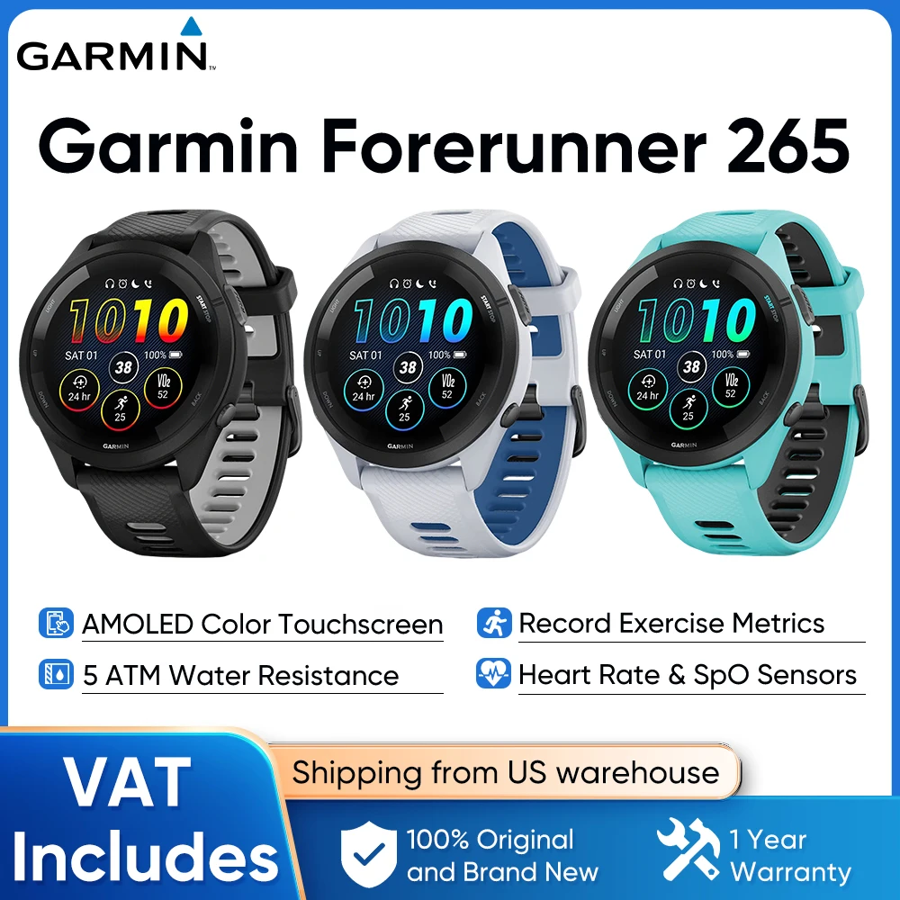 Garmin Forerunner 265 GPS 46mm Smartwatch - Image 2