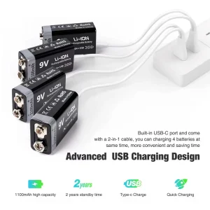 Kuugro USB 9V Rechargeable Battery 1100mAh - Thumbnail Image 6