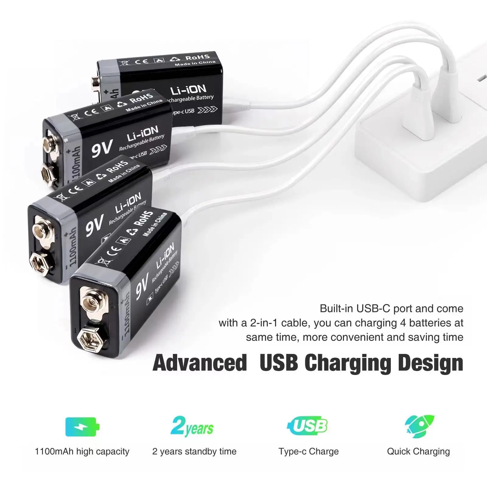 Kuugro USB 9V Rechargeable Battery 1100mAh - Image 6