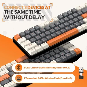 RK68 60% Wireless Mechanical Keyboard, - Thumbnail Image 4