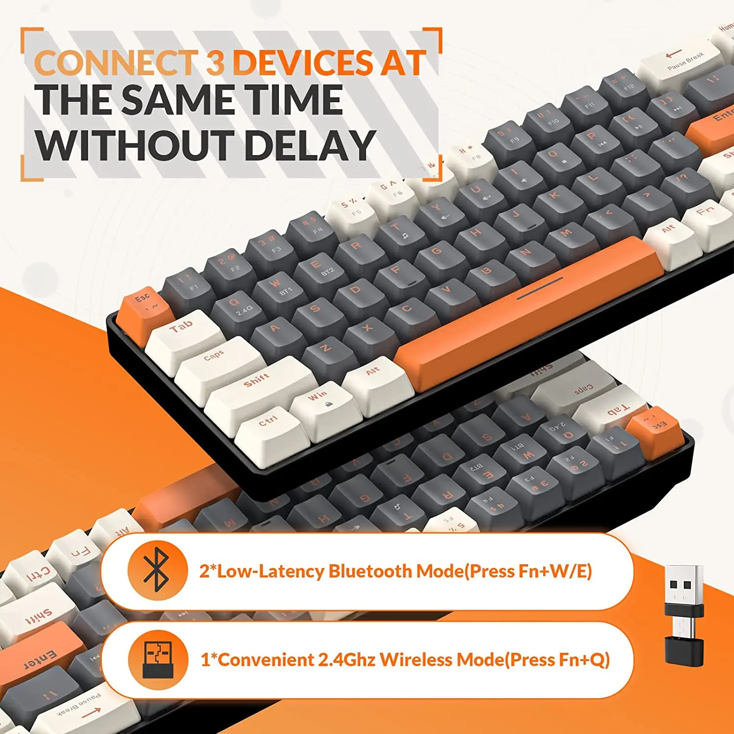 RK68 60% Wireless Mechanical Keyboard, - Image 4