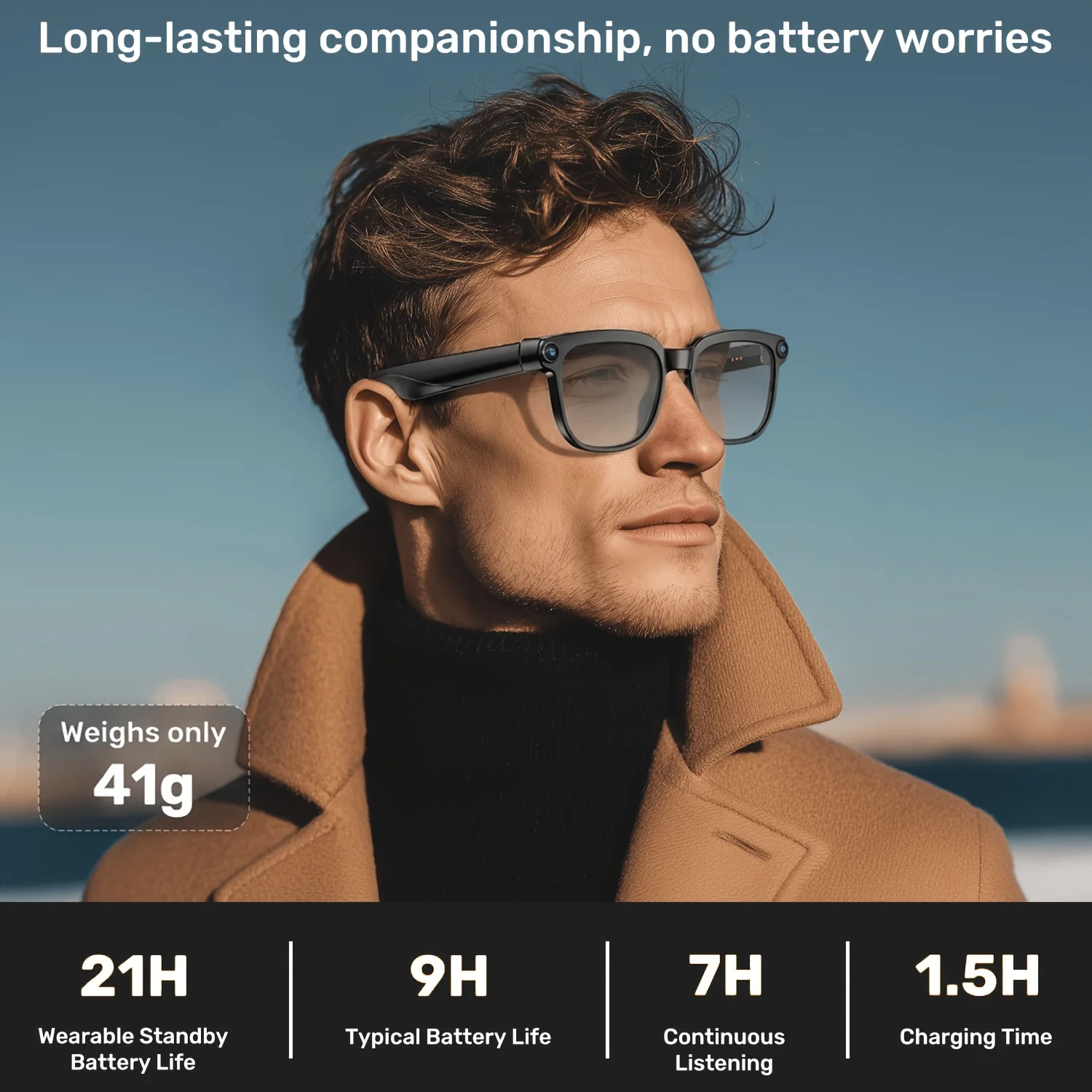 Smart camera glasses, 8-megapixel HD video recording - Image 5