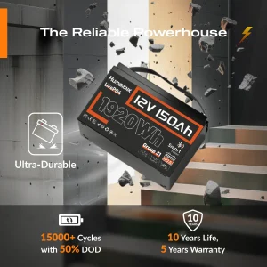 Humsienk 12V 150Ah Bluetooth LiFePO4 Battery - Thumbnail Image 6