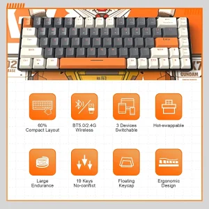 RK68 60% Wireless Mechanical Keyboard, - Thumbnail Image 7
