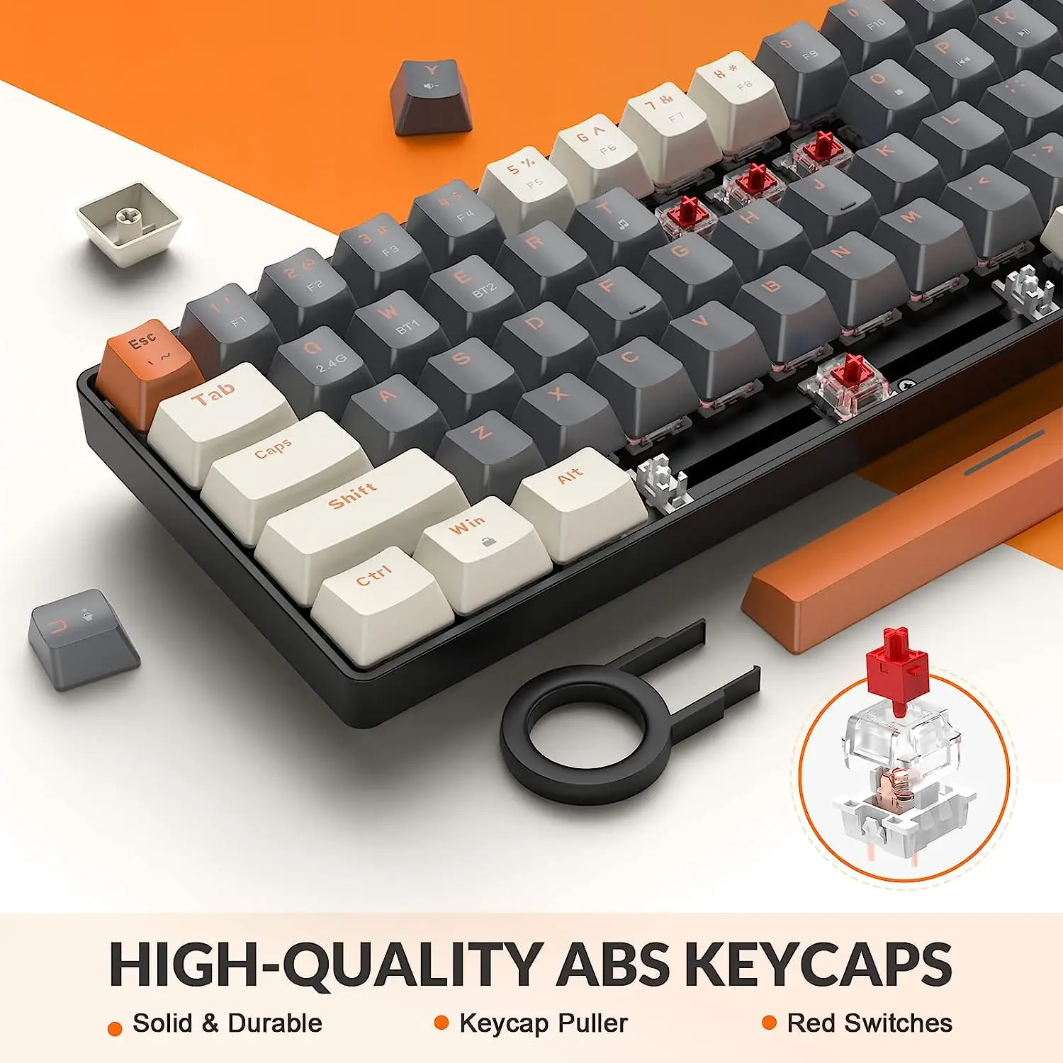 RK68 60% Wireless Mechanical Keyboard, - Image 6