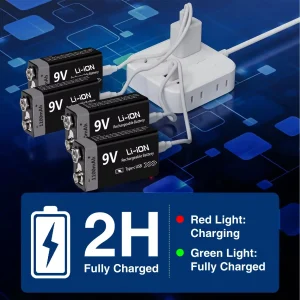 Kuugro USB 9V Rechargeable Battery 1100mAh - Thumbnail Image 5