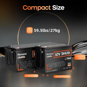 Humsienk 12V 100Ah 150Ah 320Ah 314Ah 640Ah LiFePO4 Rechargeable Lithium Battery - Thumbnail Image 4
