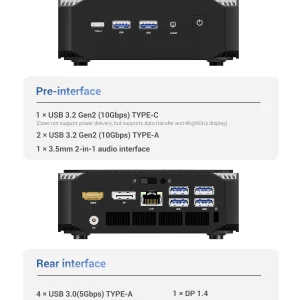 Firebat A6 Mini PC AMD R7 7735HS 8-core 16-thread Computer - Thumbnail Image 4