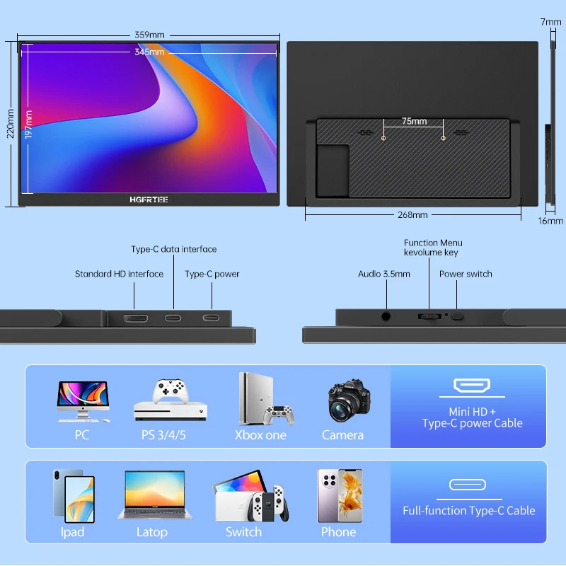 HGFRTEE 15.6 Inch Portable Monitor - Image 5