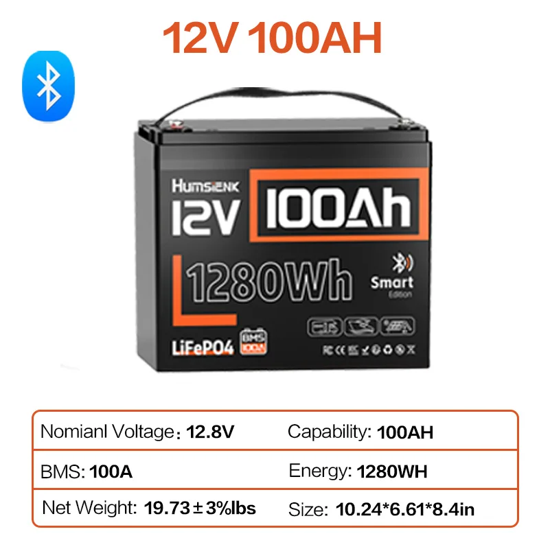 Humsienk 12V 100Ah 150Ah 320Ah 314Ah 640Ah LiFePO4 Rechargeable Lithium Battery - Image 7