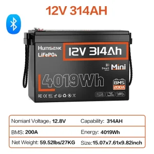 Humsienk 12V 100Ah 150Ah 320Ah 314Ah 640Ah LiFePO4 Rechargeable Lithium Battery - Thumbnail Image 10